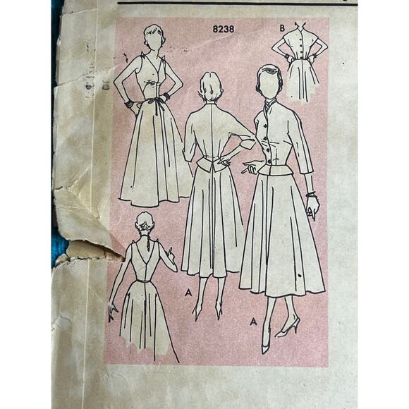 Simplicity 8238 pattern designer dress fit and flare jacket 1950s size 12 - Picture 4 of 8